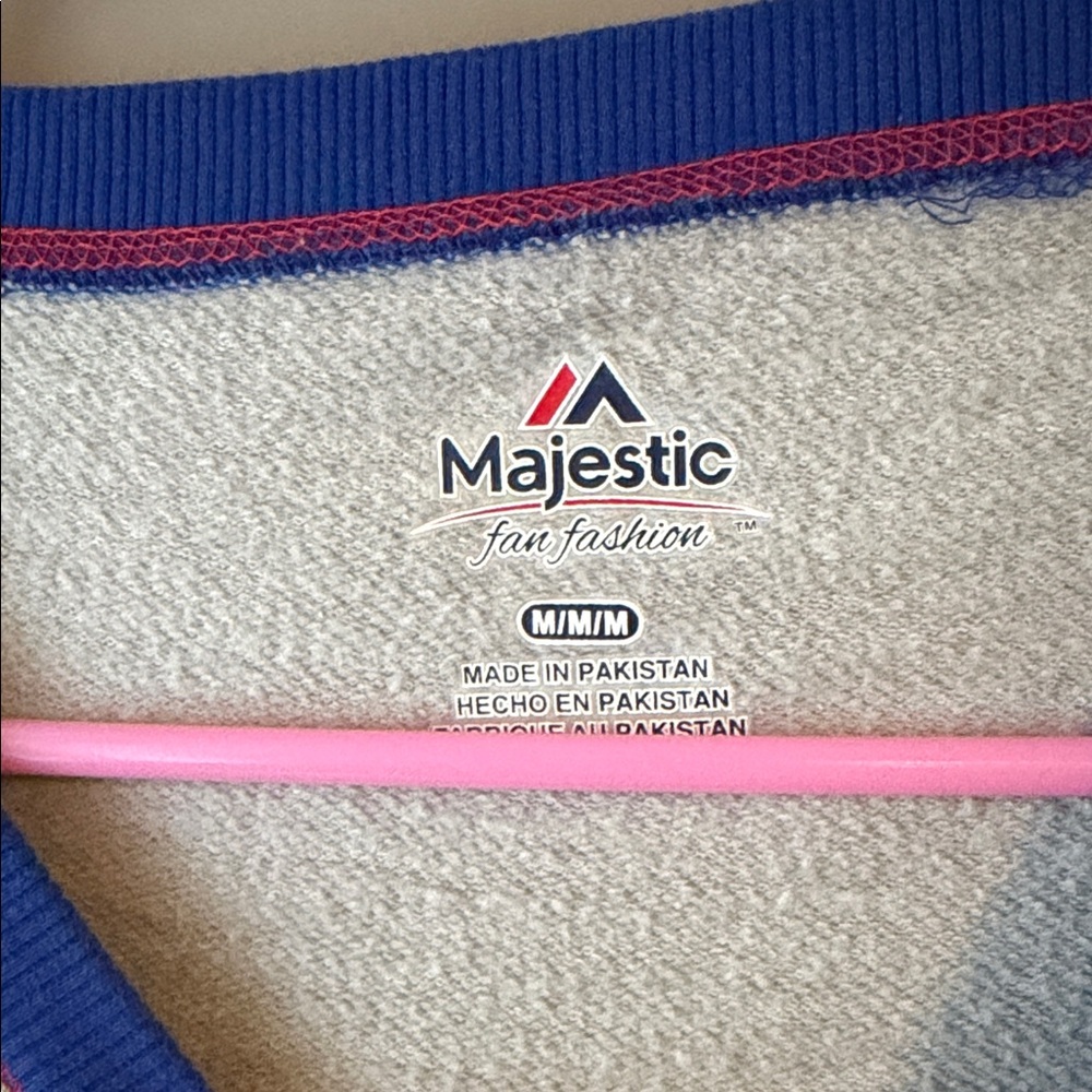Majestic Blue and Cream NY Giants Crew Sweatshirt - Picture 3 of 3